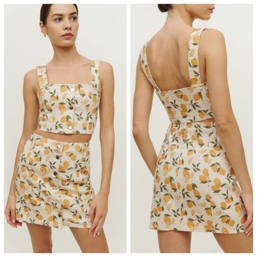 Chrissy Denim Two Piece Set -Lemon